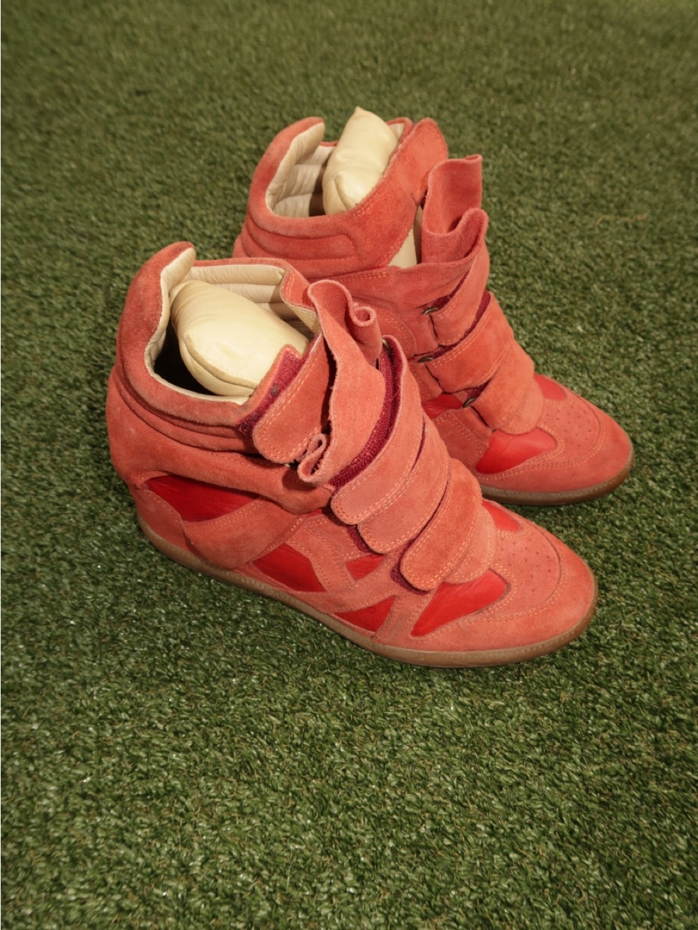 Isabel Marant Coral Suede Hidden Wedge Sneakers